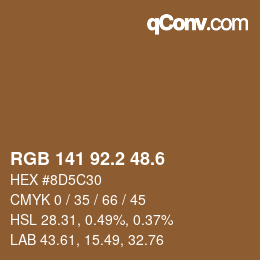 カラーコード: RGB 141 92.2 48.6 | qconv.com