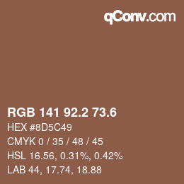 カラーコード: RGB 141 92.2 73.6 | qconv.com