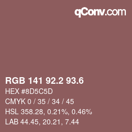 カラーコード: RGB 141 92.2 93.6 | qconv.com