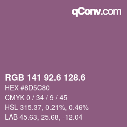 カラーコード: RGB 141 92.6 128.6 | qconv.com