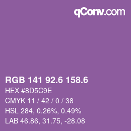 カラーコード: RGB 141 92.6 158.6 | qconv.com