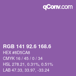 カラーコード: RGB 141 92.6 168.6 | qconv.com