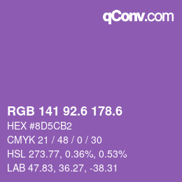 カラーコード: RGB 141 92.6 178.6 | qconv.com