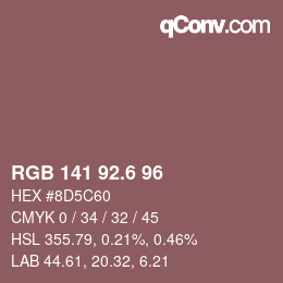 カラーコード: RGB 141 92.6 96 | qconv.com