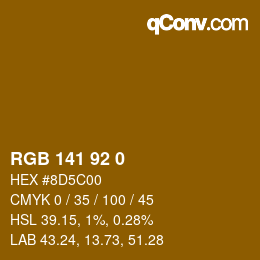 カラーコード: RGB 141 92 0 | qconv.com