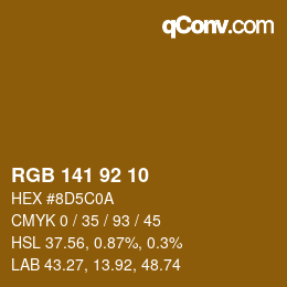 カラーコード: RGB 141 92 10 | qconv.com
