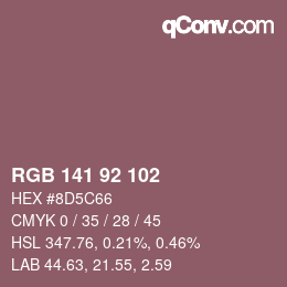Color code: RGB 141 92 102 | qconv.com
