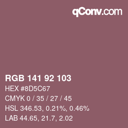 Color code: RGB 141 92 103 | qconv.com