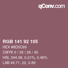Color code: RGB 141 92 105 | qconv.com