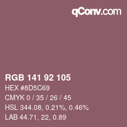 Color code: RGB 141 92 105 | qconv.com