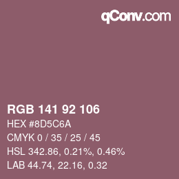 カラーコード: RGB 141 92 106 | qconv.com