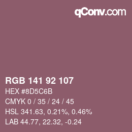 カラーコード: RGB 141 92 107 | qconv.com
