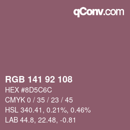 カラーコード: RGB 141 92 108 | qconv.com