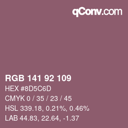 Color code: RGB 141 92 109 | qconv.com