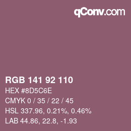 カラーコード: RGB 141 92 110 | qconv.com