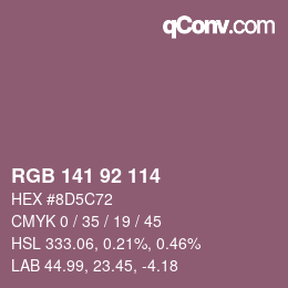 Color code: RGB 141 92 114 | qconv.com