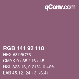 カラーコード: RGB 141 92 118 | qconv.com