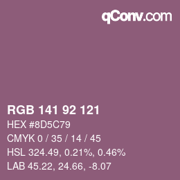 Color code: RGB 141 92 121 | qconv.com