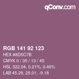 カラーコード: RGB 141 92 123 | qconv.com