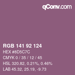 カラーコード: RGB 141 92 124 | qconv.com