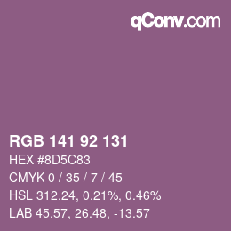 カラーコード: RGB 141 92 131 | qconv.com