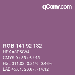 カラーコード: RGB 141 92 132 | qconv.com