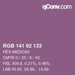 カラーコード: RGB 141 92 133 | qconv.com