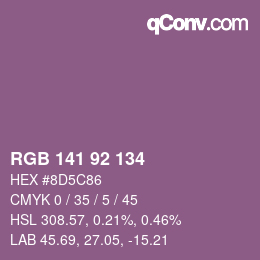 Farbcode: RGB 141 92 134 | qconv.com