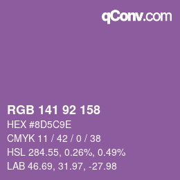 カラーコード: RGB 141 92 158 | qconv.com