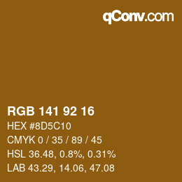 カラーコード: RGB 141 92 16 | qconv.com