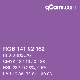 Color code: RGB 141 92 162 | qconv.com