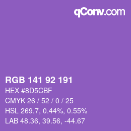 カラーコード: RGB 141 92 191 | qconv.com