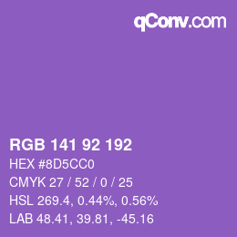 カラーコード: RGB 141 92 192 | qconv.com