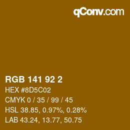 颜色代码: RGB 141 92 2 | qconv.com