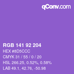 カラーコード: RGB 141 92 204 | qconv.com
