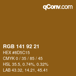 カラーコード: RGB 141 92 21 | qconv.com