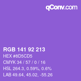 カラーコード: RGB 141 92 213 | qconv.com
