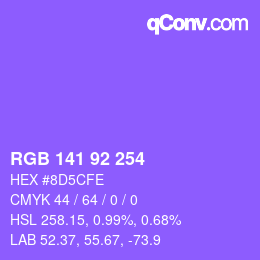 カラーコード: RGB 141 92 254 | qconv.com