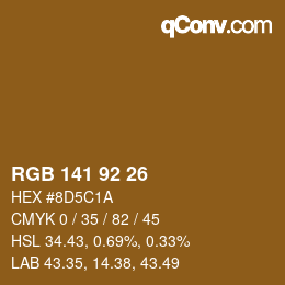 Color code: RGB 141 92 26 | qconv.com