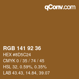 カラーコード: RGB 141 92 36 | qconv.com
