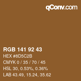 颜色代码: RGB 141 92 43 | qconv.com
