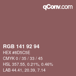 カラーコード: RGB 141 92 94 | qconv.com