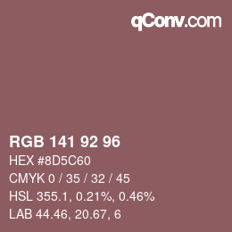 カラーコード: RGB 141 92 96 | qconv.com