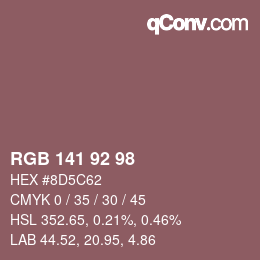 カラーコード: RGB 141 92 98 | qconv.com
