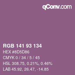 Color code: RGB 141 93 134 | qconv.com