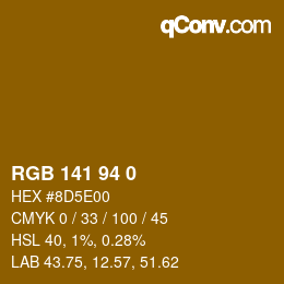 Color code: RGB 141 94 0 | qconv.com