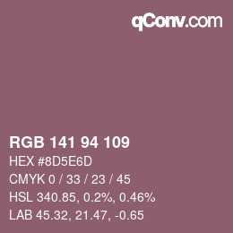 Farbcode: RGB 141 94 109 | qconv.com