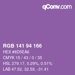 Farbcode: RGB 141 94 166 | qconv.com