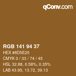 カラーコード: RGB 141 94 37 | qconv.com