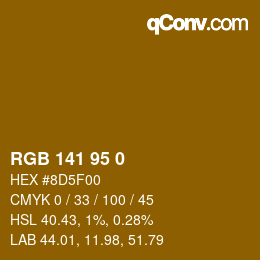 Color code: RGB 141 95 0 | qconv.com
